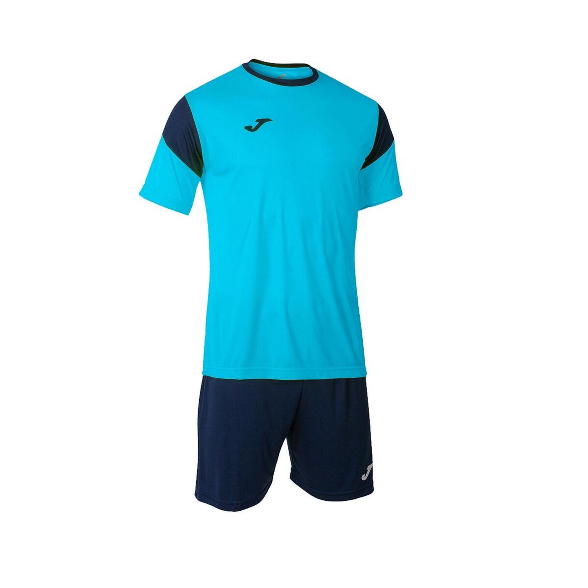 Conjunto Futebol Homem Joma Phoenix Azul-Turquesa Fluor 3/4
