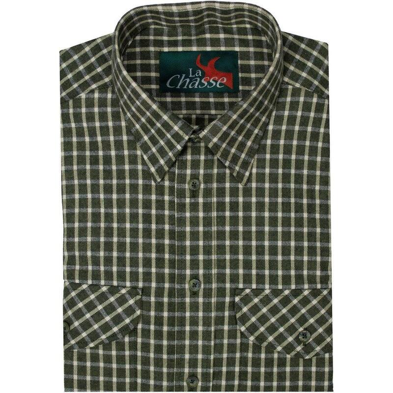 La Chasse® Holzfällerhemd Flanellhemd Herren mit 2 Brusttaschen Jagdhemd oliv