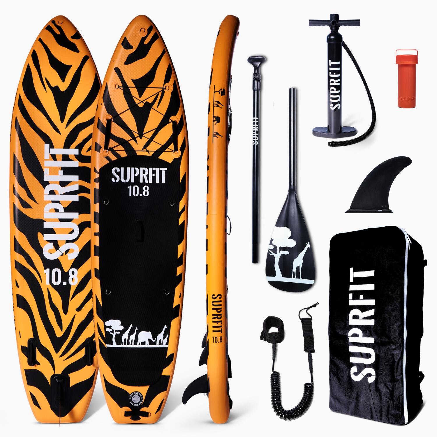 SUPRFIT Set de tabla de SUP inflable - Stand Up Paddle Touring Safari Tigre