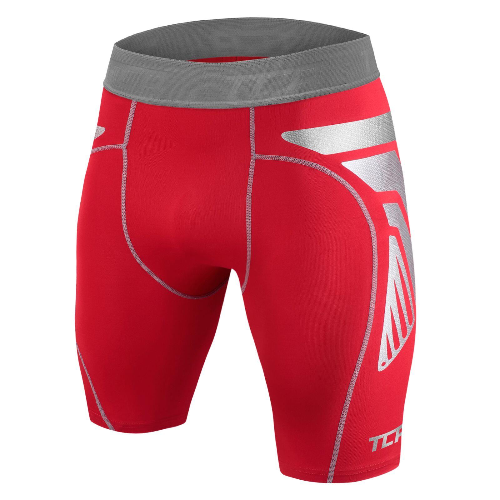 TCA Men's CarbonForce Quick Dry Base Layer Compression Shorts - Team Red