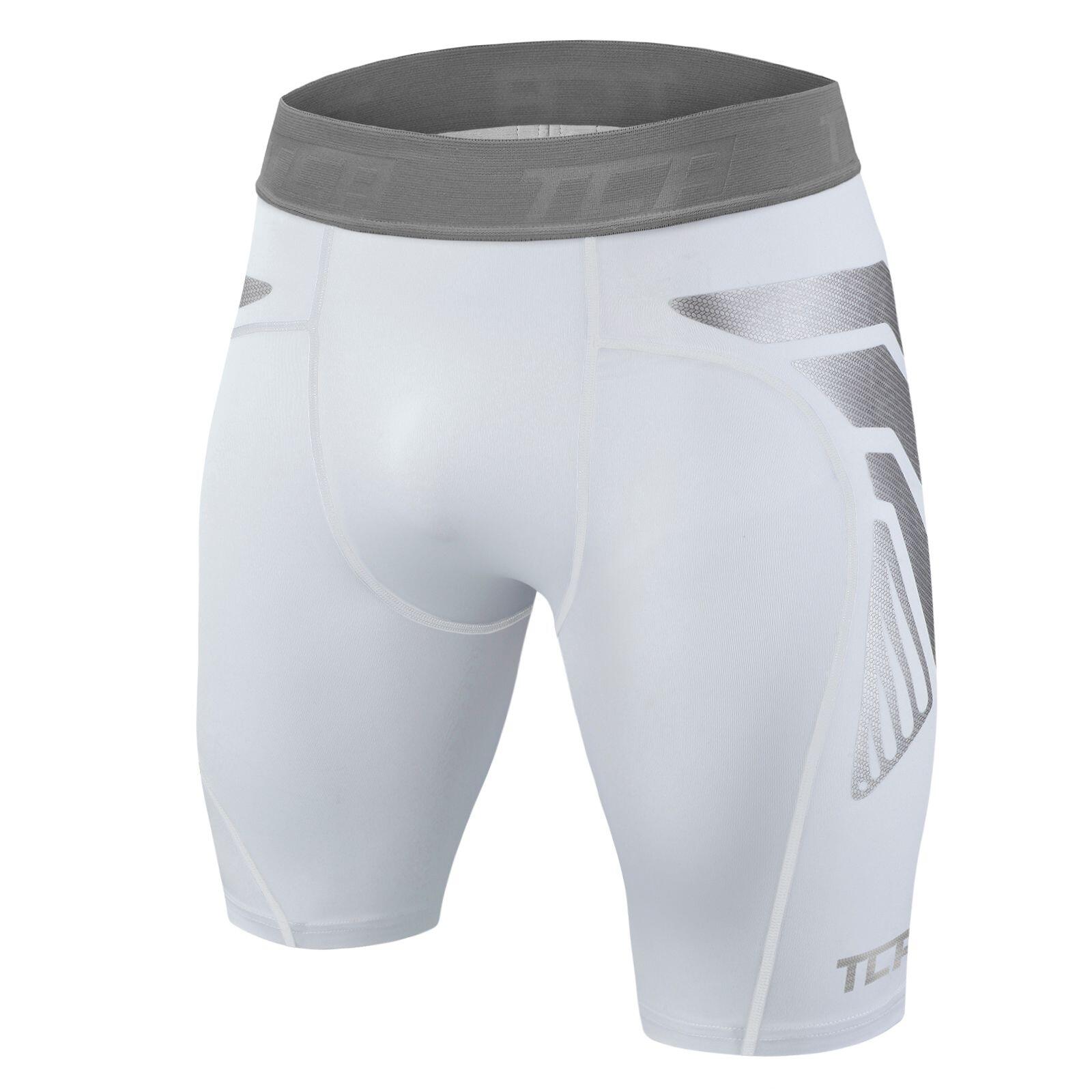 TCA Boys' CarbonForce Quick Dry Base Layer Compression Shorts - Pro White