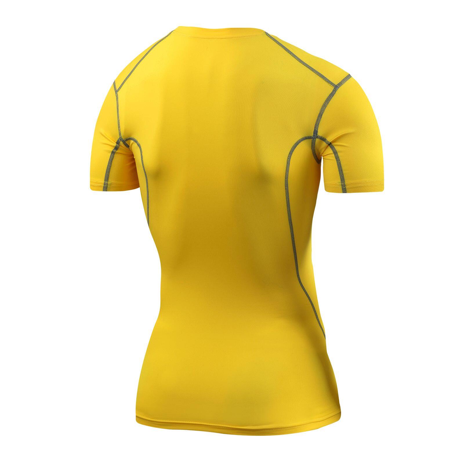 Men's Performance Base Layer Compression T-shirt - Sonic Yellow 2/5