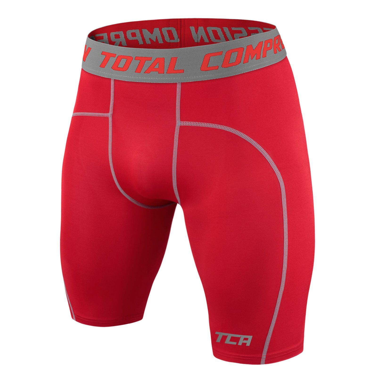 TCA Boys' Performance Base Layer Compression Shorts - Team Red