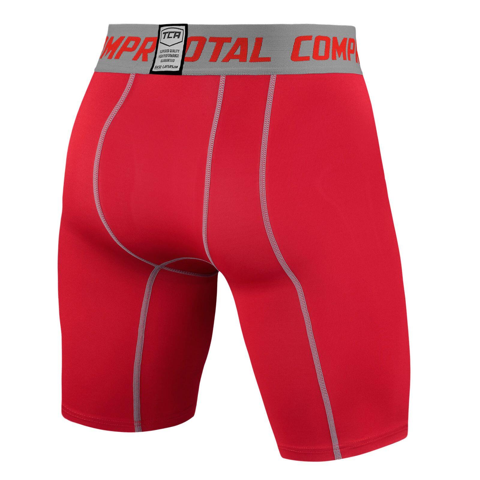 Boys' Performance Base Layer Compression Shorts - Team Red 2/5