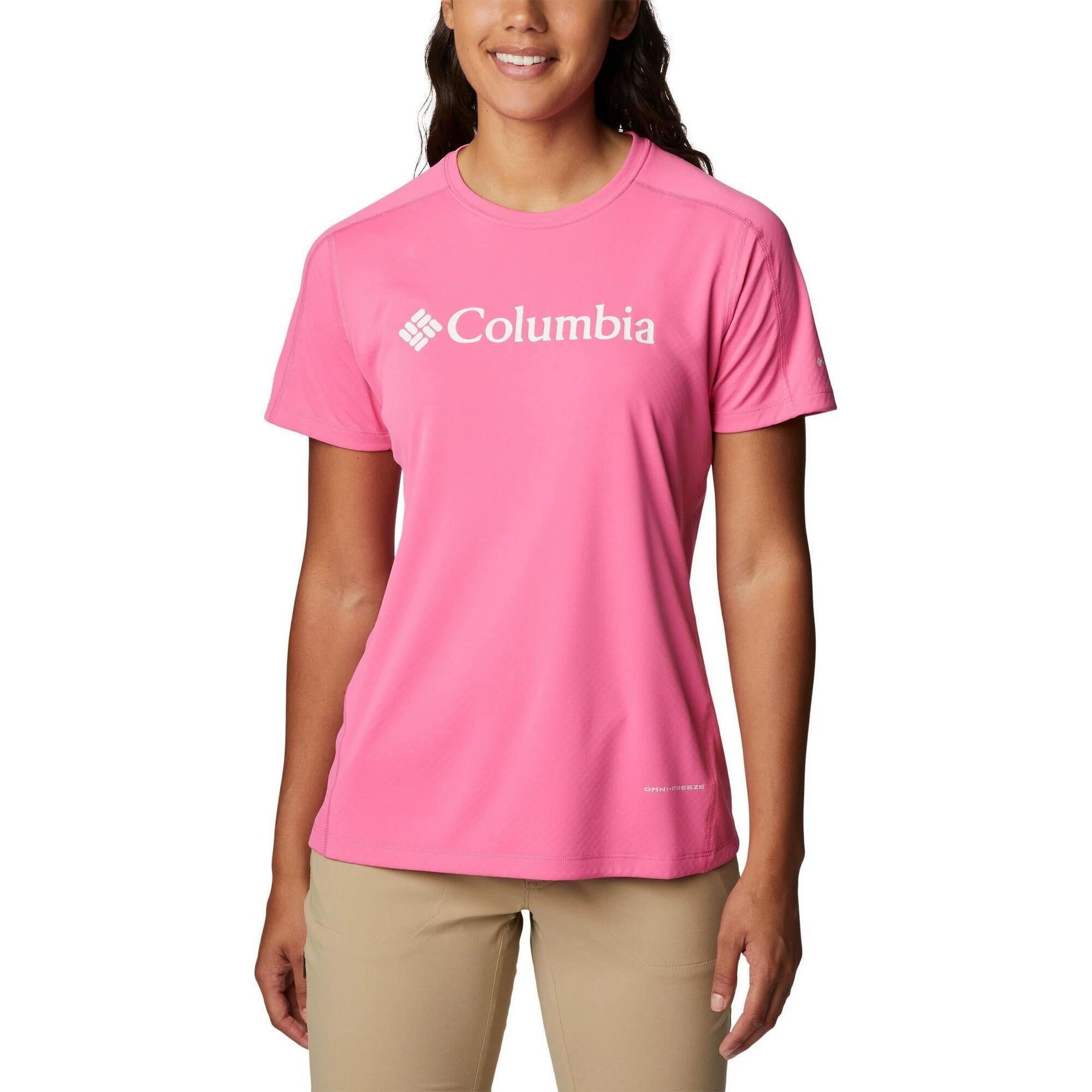Columbia - T-shirt Sport Femmes Zero Rules Graphic Crew - T-shirt Manches Courtes - Rose - S - Decathlon