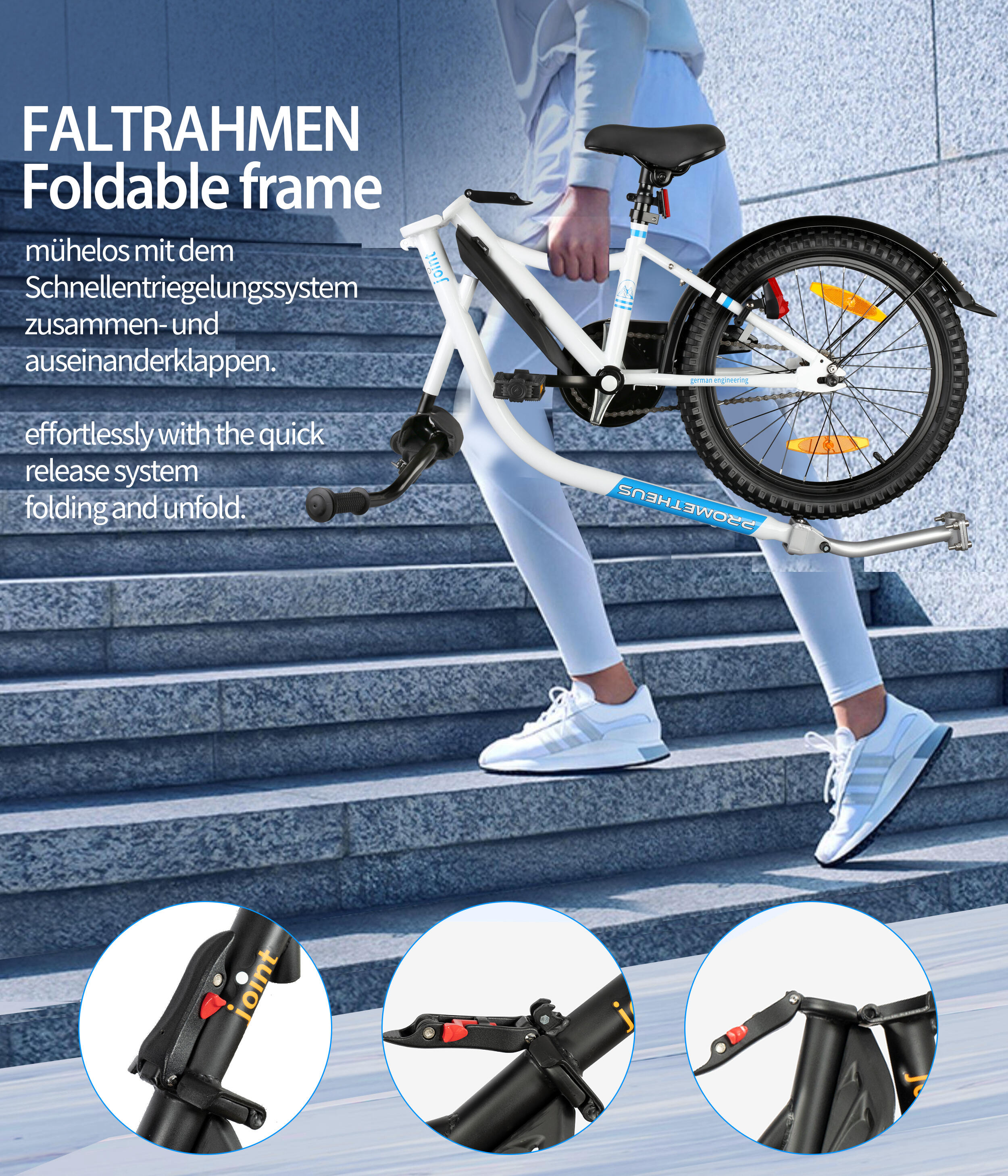Remorque velo enfants Trailerbike tandem 18 pouces de 5 a 10 ans PROMETHEUS BICYCLES Decathlon