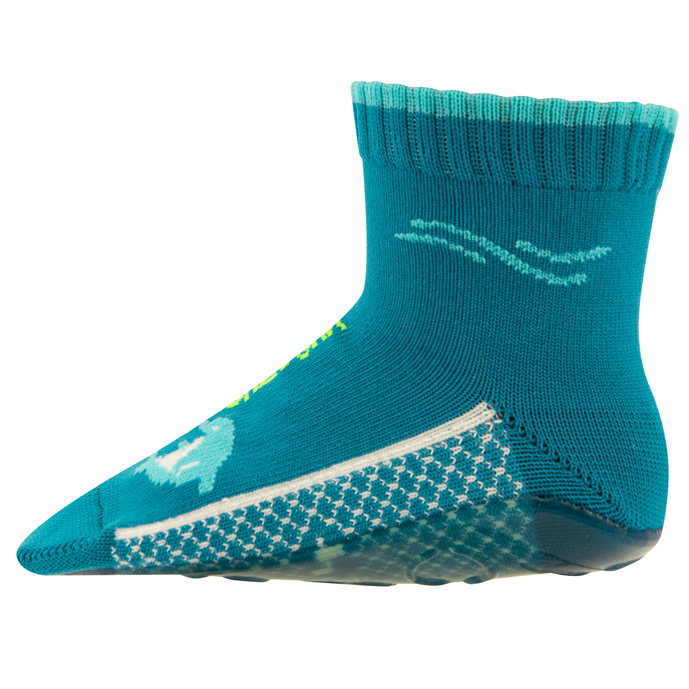 Wattsocken, Strandsocken, Schwimmsocken, Aquasocken - Delfin türkis - Kinder 3/8