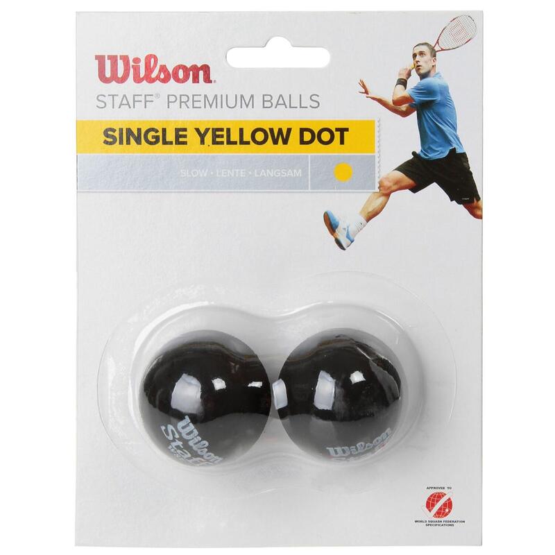 Squash labdák Wilson Staff Squash Yellow Dot 2 Pack Ball, one size méret