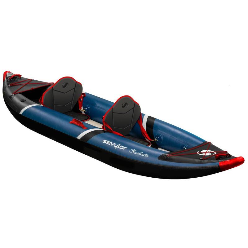 Charleston 2 Person inflatable kayak kit, fibreglass paddles and HP pump - Blue