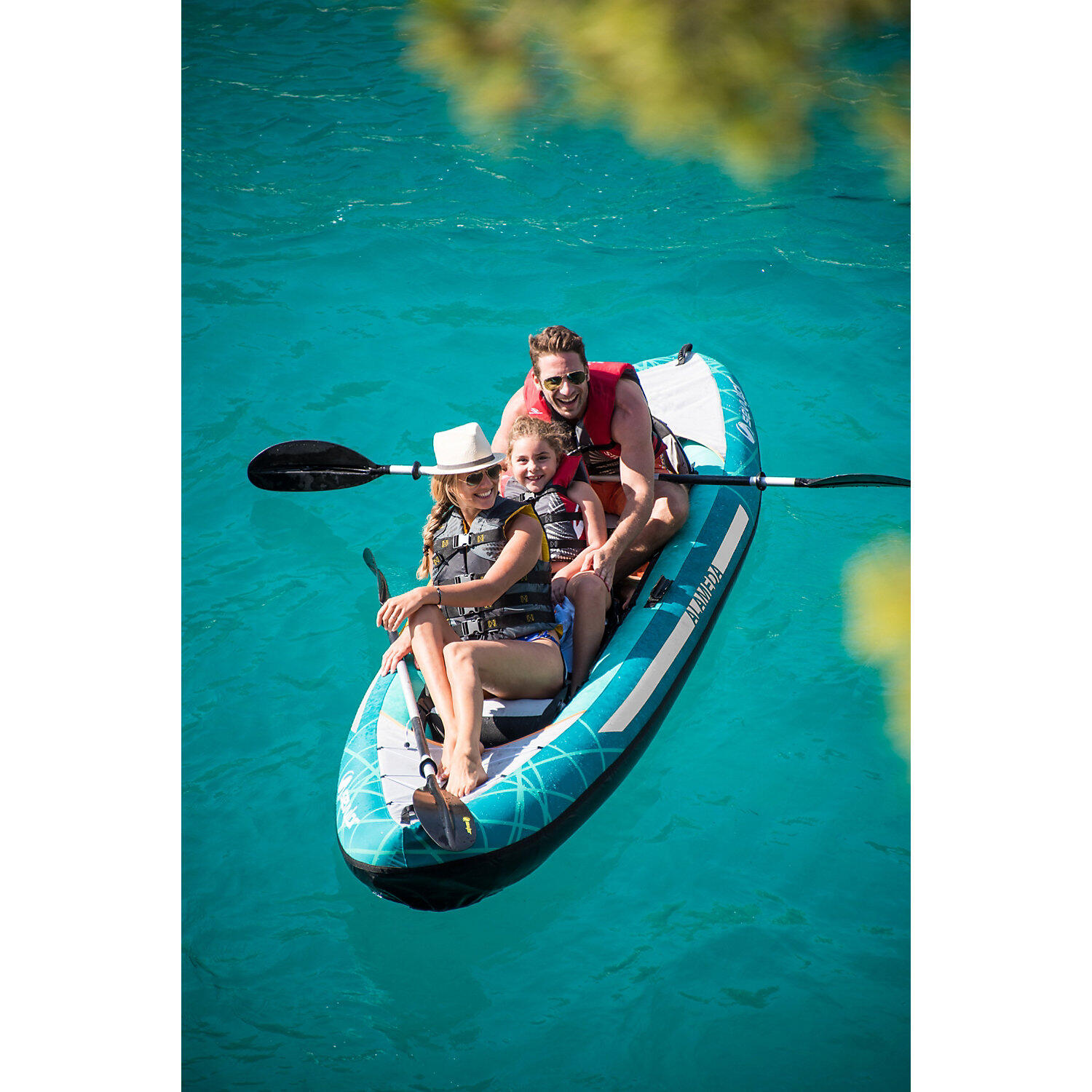 Alameda 3 Person Inflatable kayak kit with Paddles & Pump - Blue 7/7