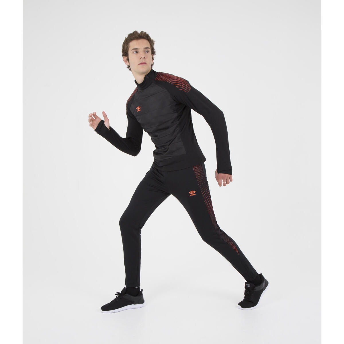 Felpa Sportiva Nera Uomo Umbro Warm Up 3/4
