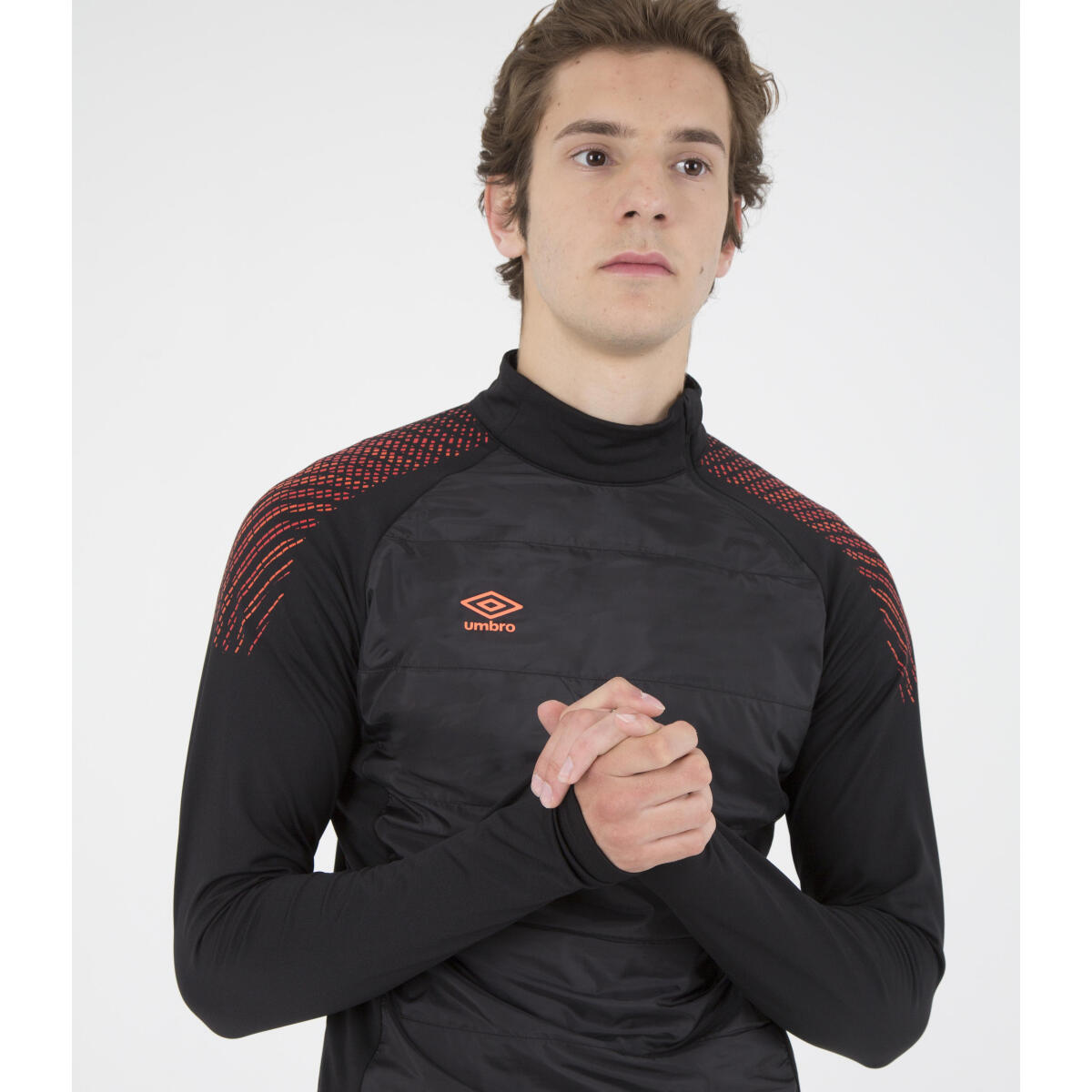 Felpa Sportiva Nera Uomo Umbro Warm Up 2/4