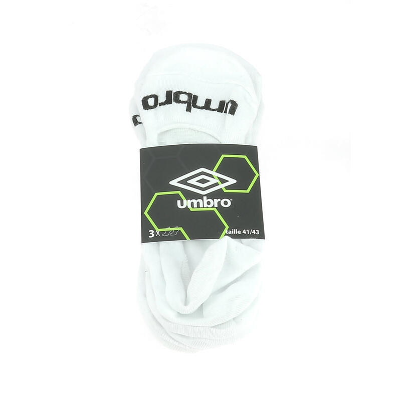 Pack 3 Chaussettes invisibles blanc homme/femme Umbro