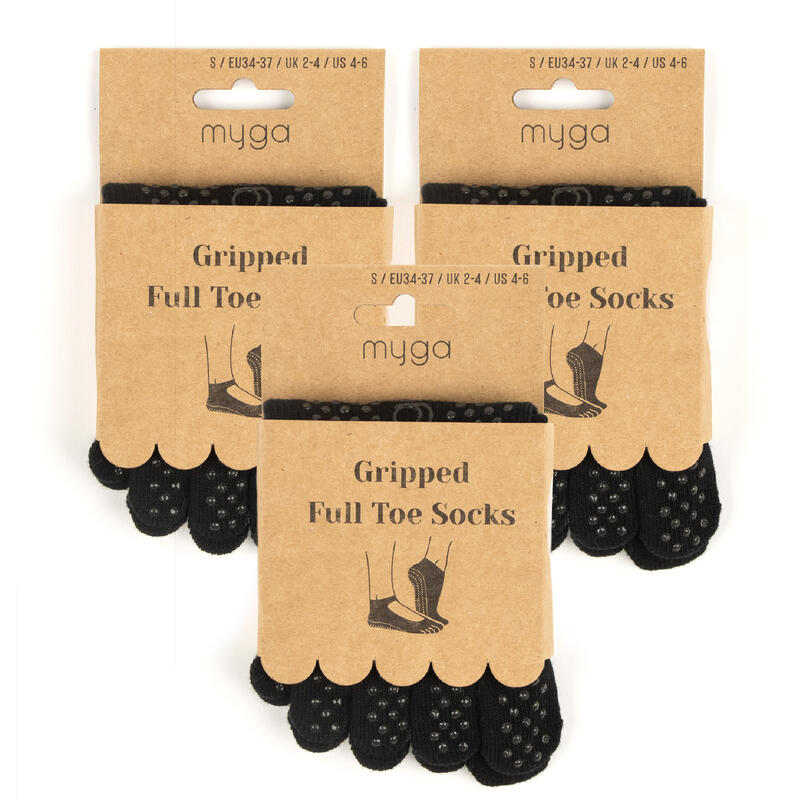 Yoga Toe Socks Small 3 Pack MYGA Decathlon