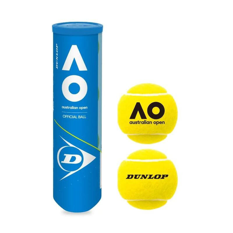 Lot de 2 tubes de 4 balles de tennis Dunlop australian open 2/3