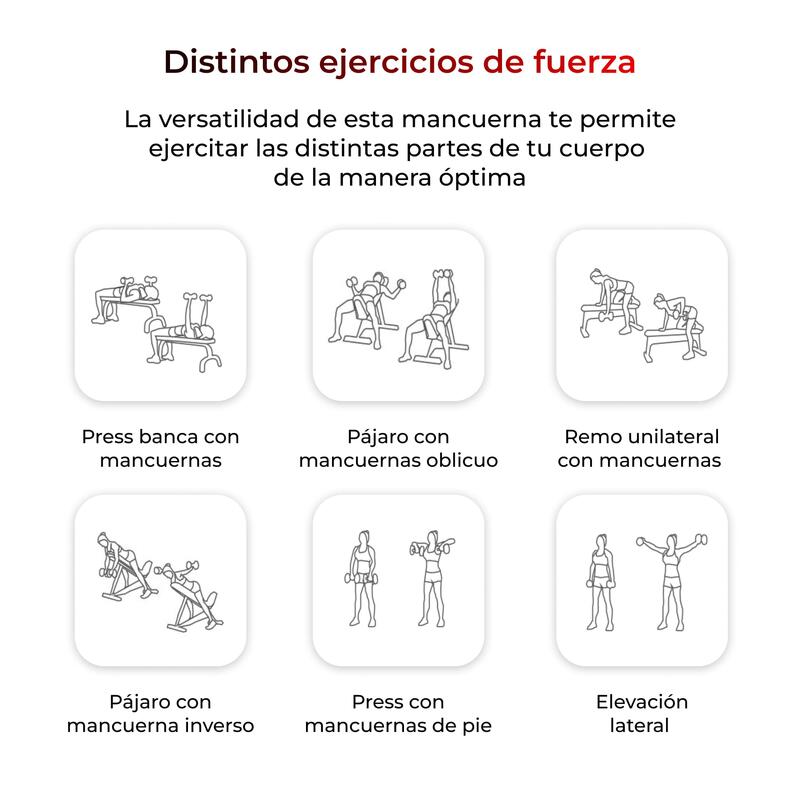 Haltere ajustável 25 kg Ksix, Fitness, 8 discos, pegada ergonômica