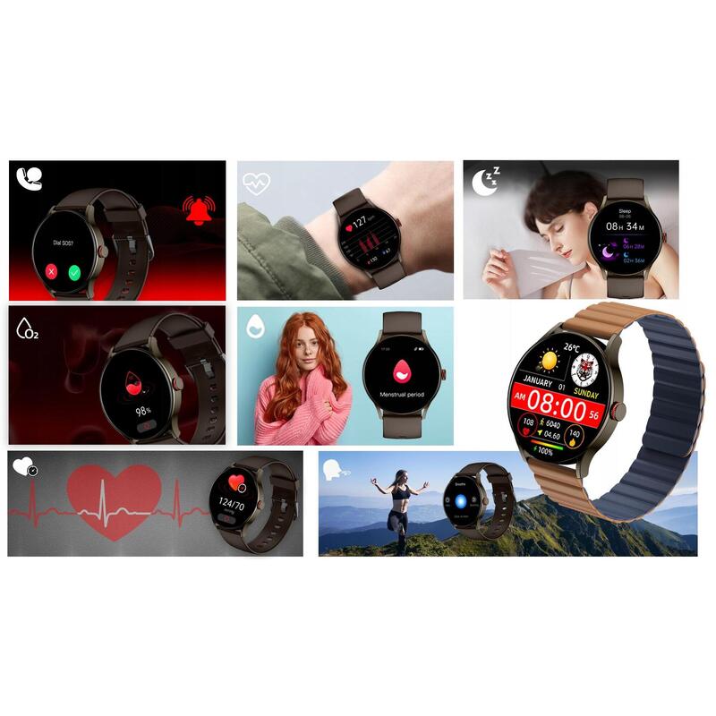 Smartwatch zegarek sportowy z dodatkowym paskiem IMIKI TG1