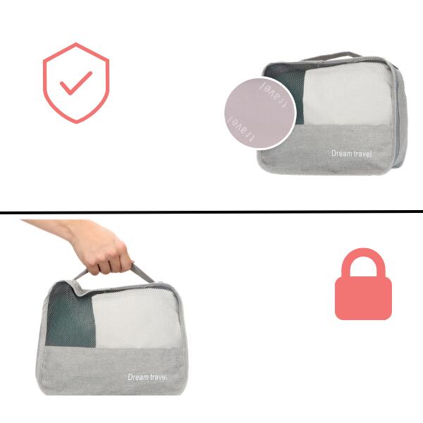 Conjunto organizador de cubos de embalagem Dream Travel® com 7 - cinza 6/6