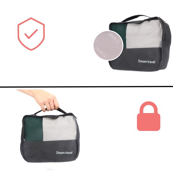 Set di 7 organizer per cubi da imballaggio Dream Travel® - neri 7/7