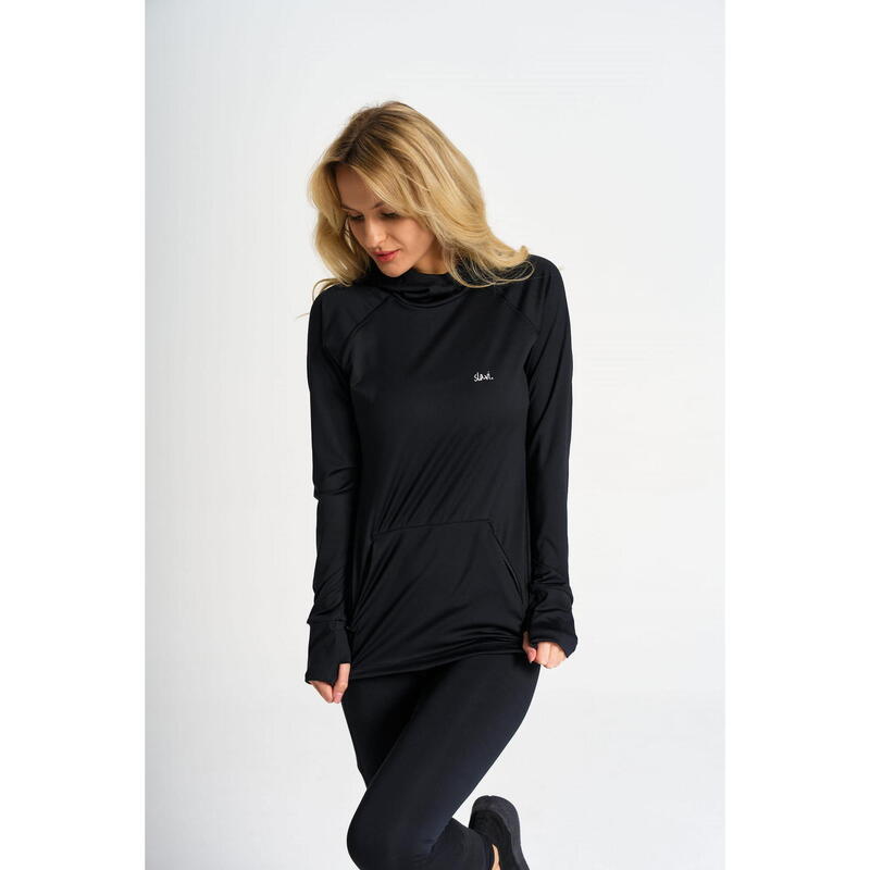 Bluza do biegania Slavi Classic Black z zamkami w kieszonce