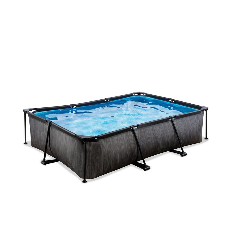 Piscine EXIT Black Wood 300x200x65cm avec pompe filtrante - noir