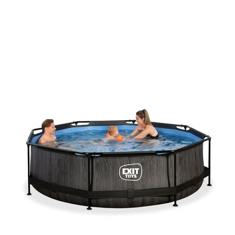 Piscine Wood ø300x76cm avec pompe filtrante