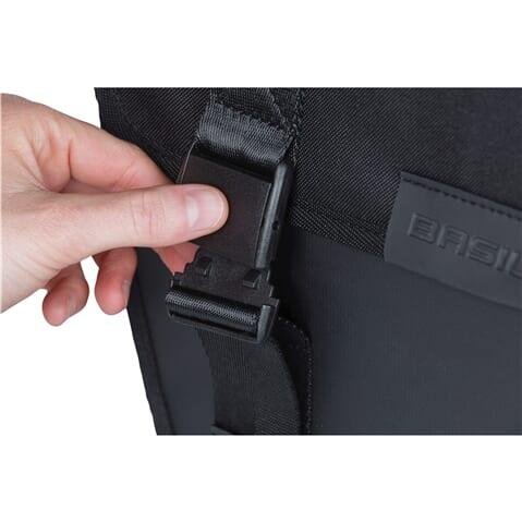 Basil Tour single waterproof pannier 14 L — black. 5/6