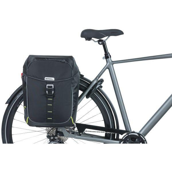 BASIL Doppelpacktasche "Miles MIK" - schwarz/lime
