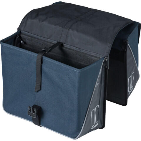 Dubbele Fietstas Forte 35 Liter 41 X 15 X 34 Cm - Marineblauw / Zwart