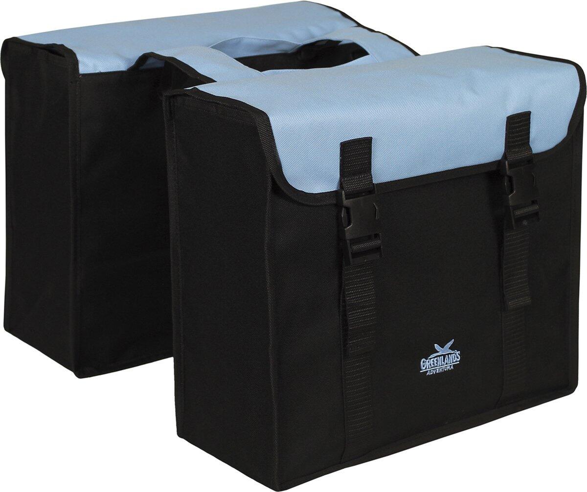 Sac double du Groenlands bleu noir. Dimensions 38x34x13cm. Contenu total 35L 3/3