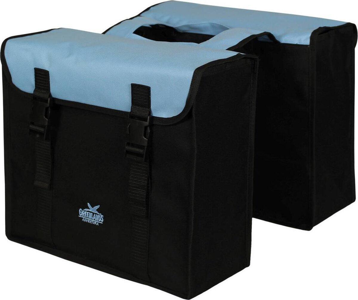 Sac double du Groenlands bleu noir. Dimensions 38x34x13cm. Contenu total 35L 2/3