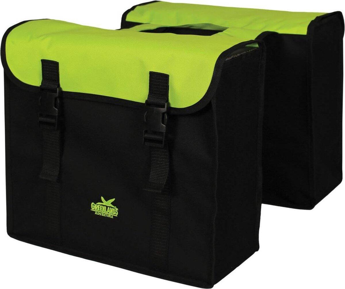 Bag du Groenlands noir-vert. Dimensions 38x34x13cm. Contenu total 35L 2/3