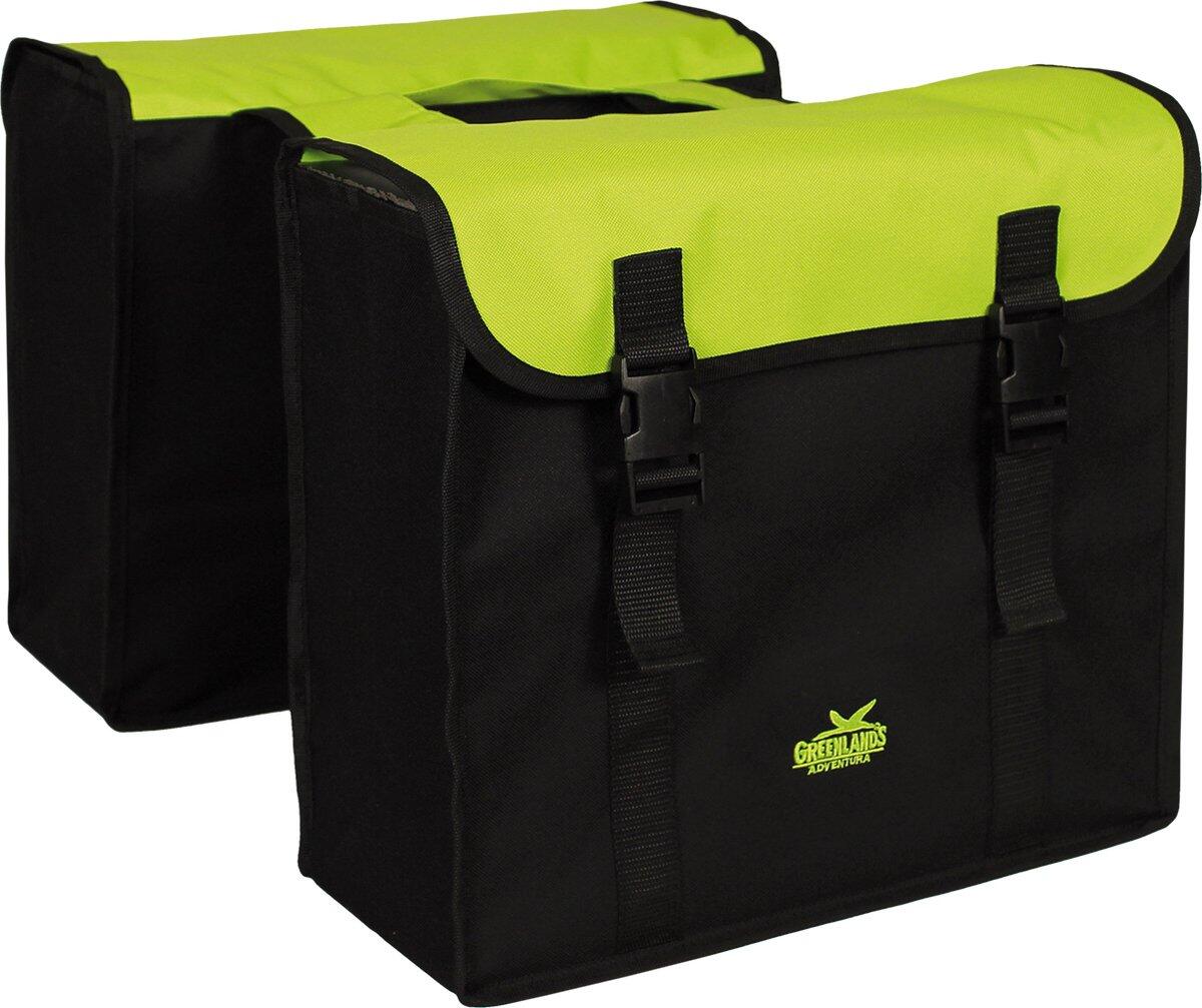 Greenlands Dubbele Fietstas Zwart-Groen - 35L 3/3