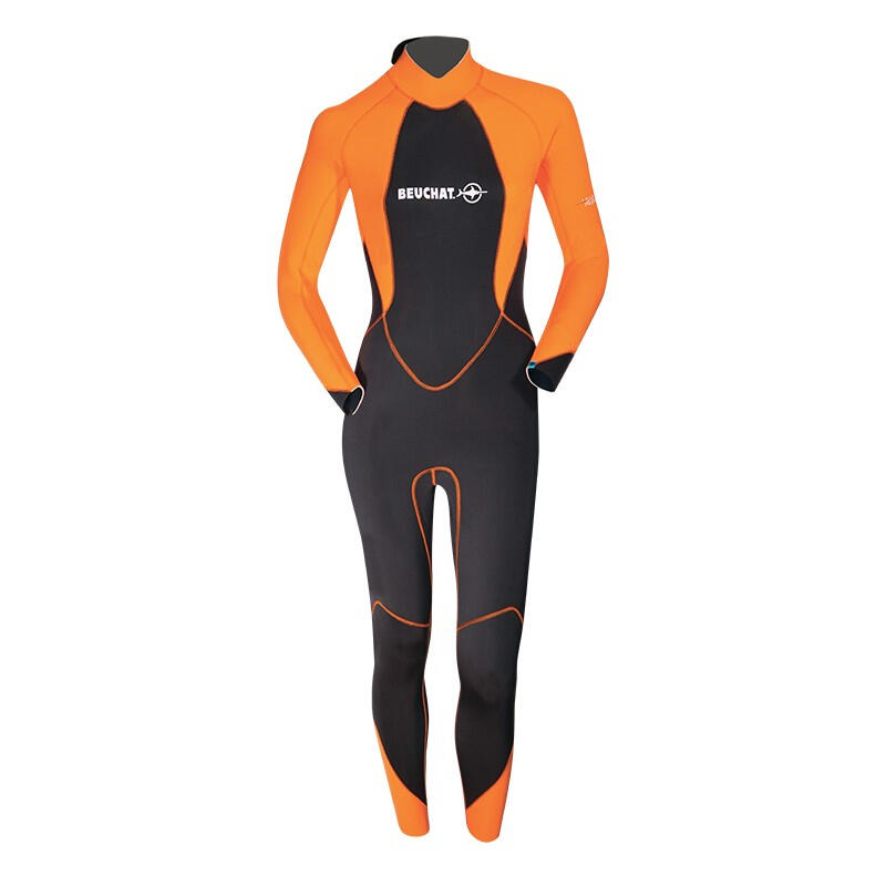 BEUCHAT Traje de submarinismo ATOLL 3 mm para mujer, naranja y negro
