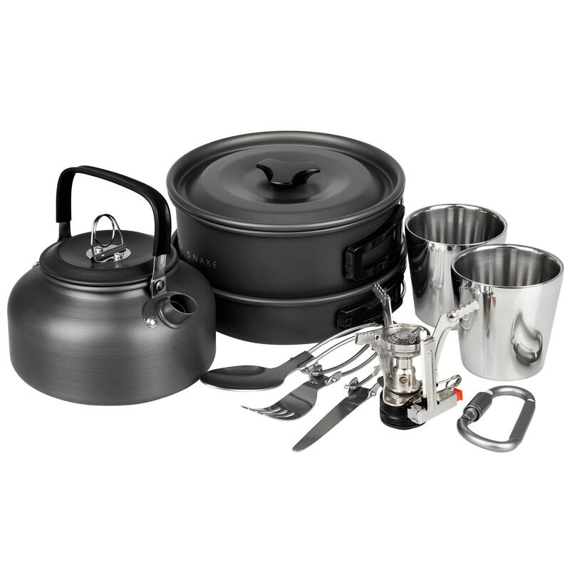 Batterie de cuisine de camping, gobelets et couverts | Set vaisselle randonnée