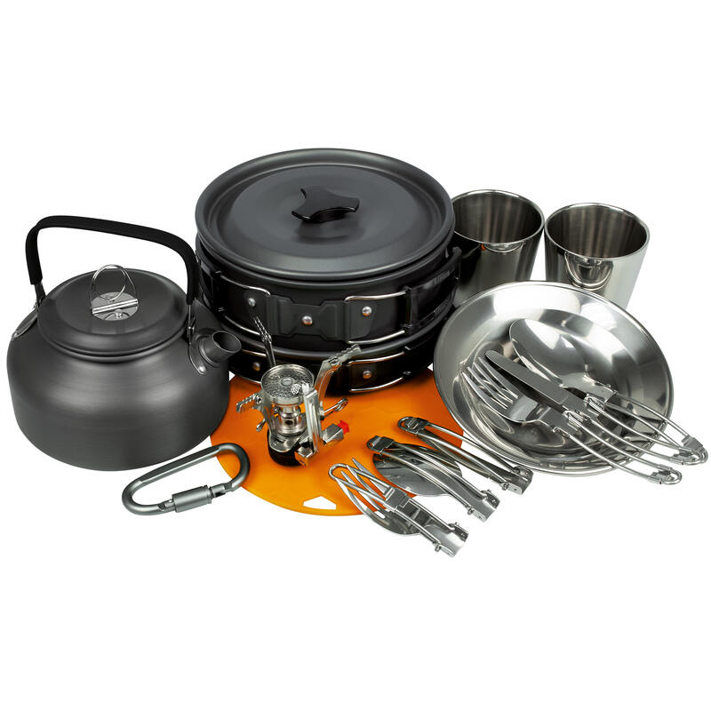 Set di Posate da Campeggio 13 Pezzi in Acciaio Inox Kit Stoviglie Campeggio  Portatile con Coltello Forchetta Cucchiaio Piatto per Campeggio e Picnic 2  Persone : : Sport e tempo libero