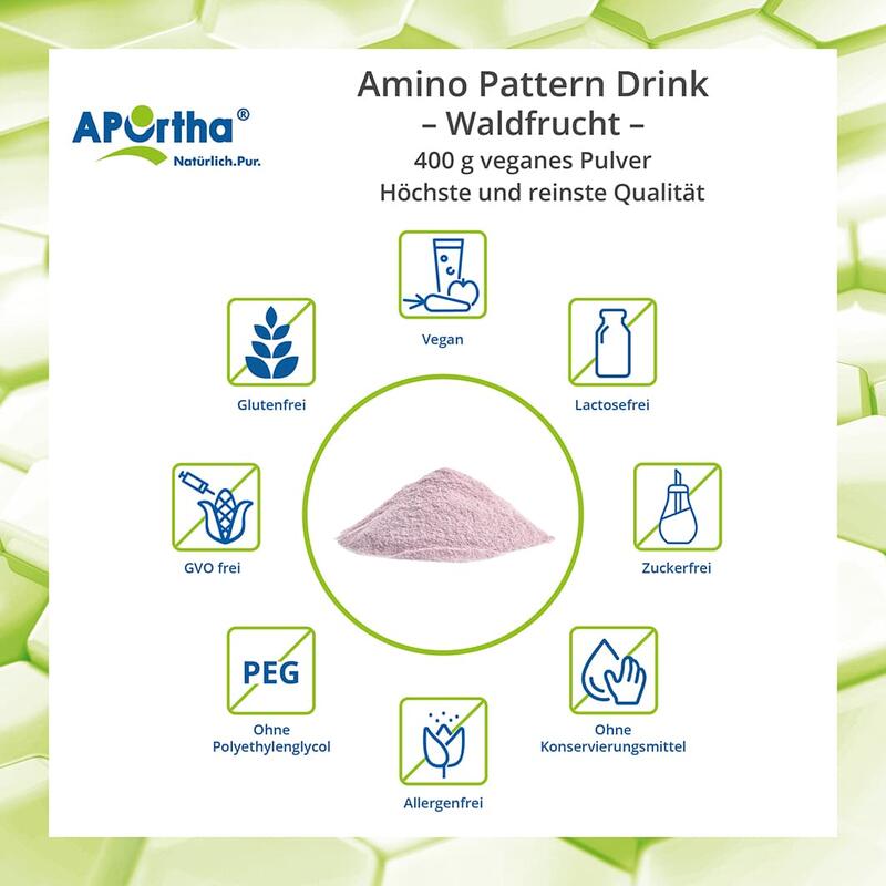 Amino Pattern Aminosäuren Drink EAA/BCAA - Waldfrucht - 400 g veganes Pulver