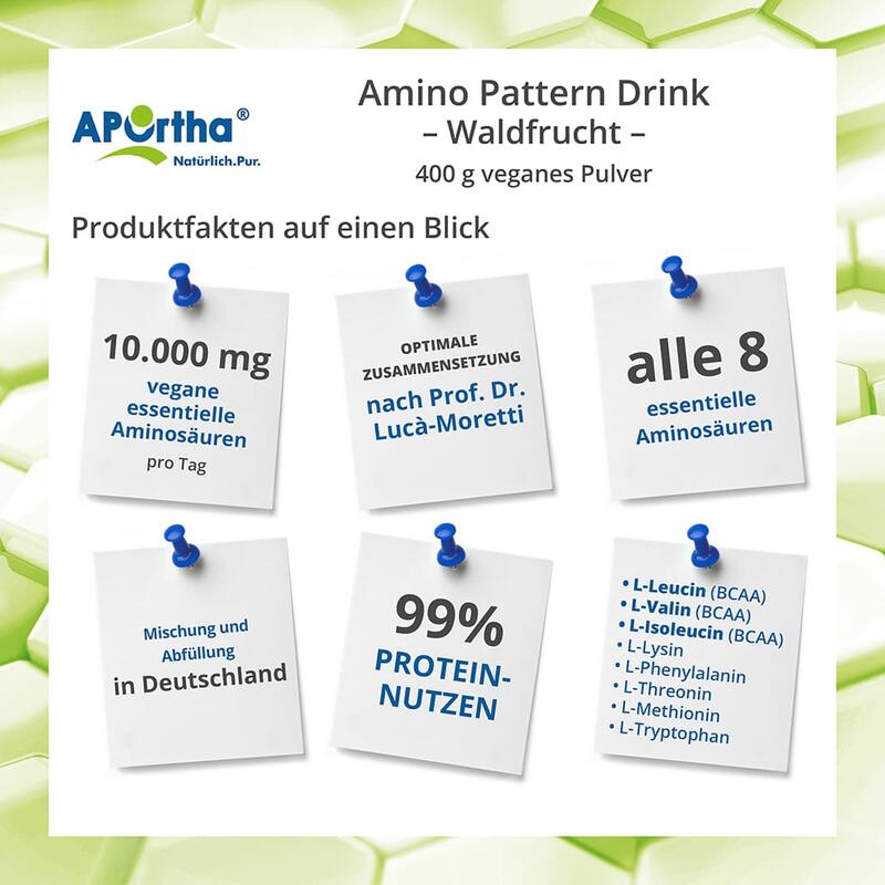 Amino Pattern Aminosäuren Drink EAA/BCAA - Waldfrucht - 400 g veganes Pulver