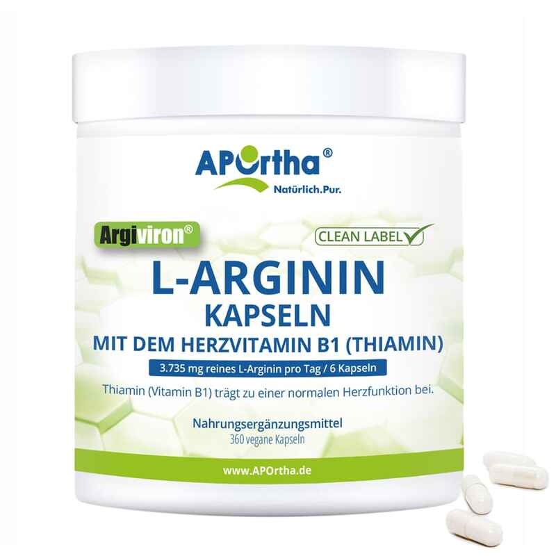 Argiviron® L-Arginin 4500 + Vitamin B1 - 360 vegane Kapseln