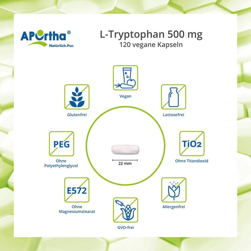 L-Tryptophan 500 mg - 120 vegane Kapseln