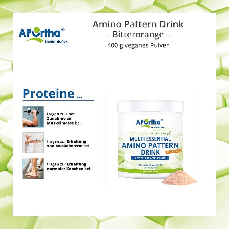 Amino Pattern Aminosäuren Drink EAA/BCAA - Bitterorange - 400 g veganes Pulver