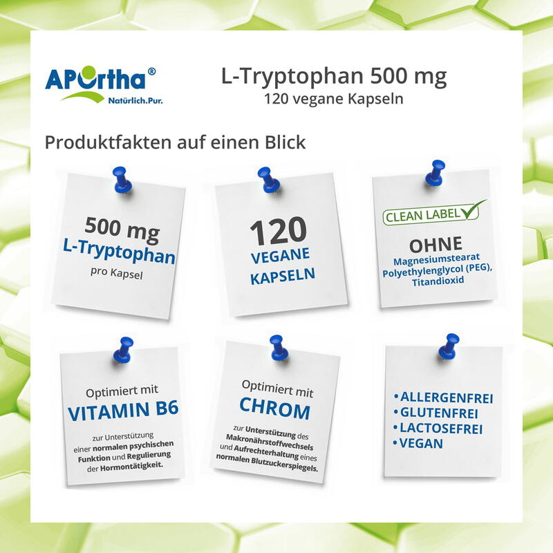 L-Tryptophan 500 mg - 120 vegane Kapseln