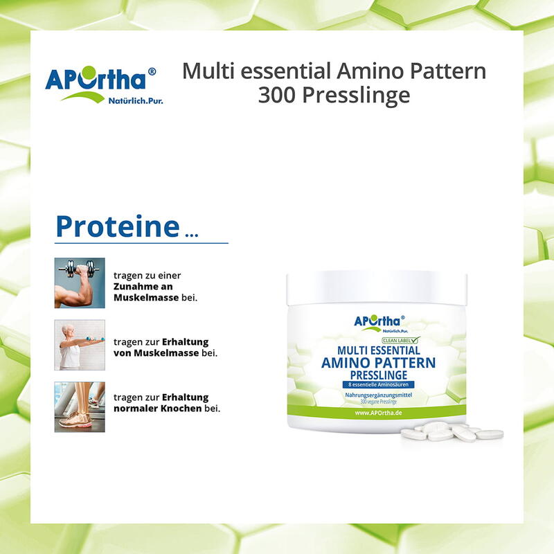 Multi essential Amino Pattern EAA mit BCAA - 300 vegane Presslinge
