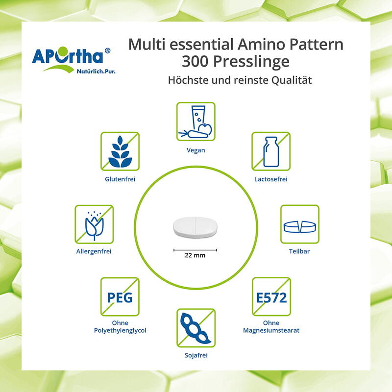 Multi essential Amino Pattern EAA mit BCAA - 300 vegane Presslinge
