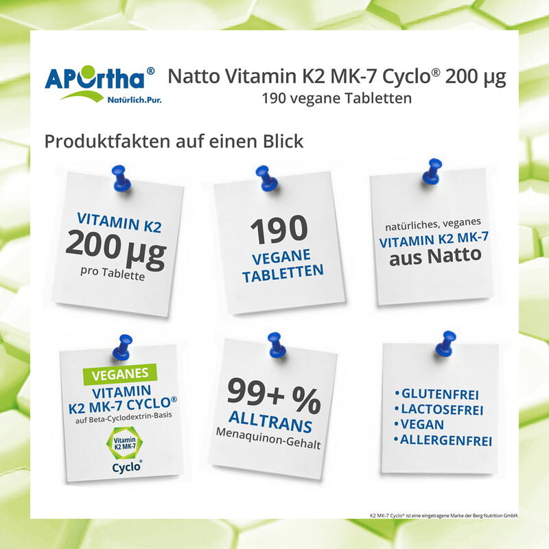 Natto Vitamin K2 MK-7 Cyclo® 200 µg - 190 vegane Tabletten