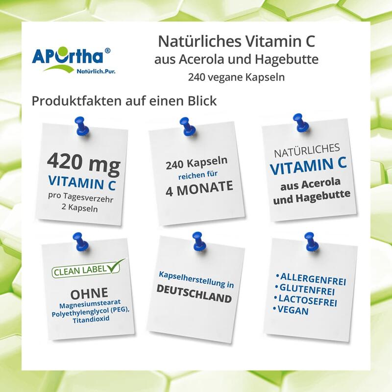 Natürliches Vitamin C - 240 vegane Kapseln