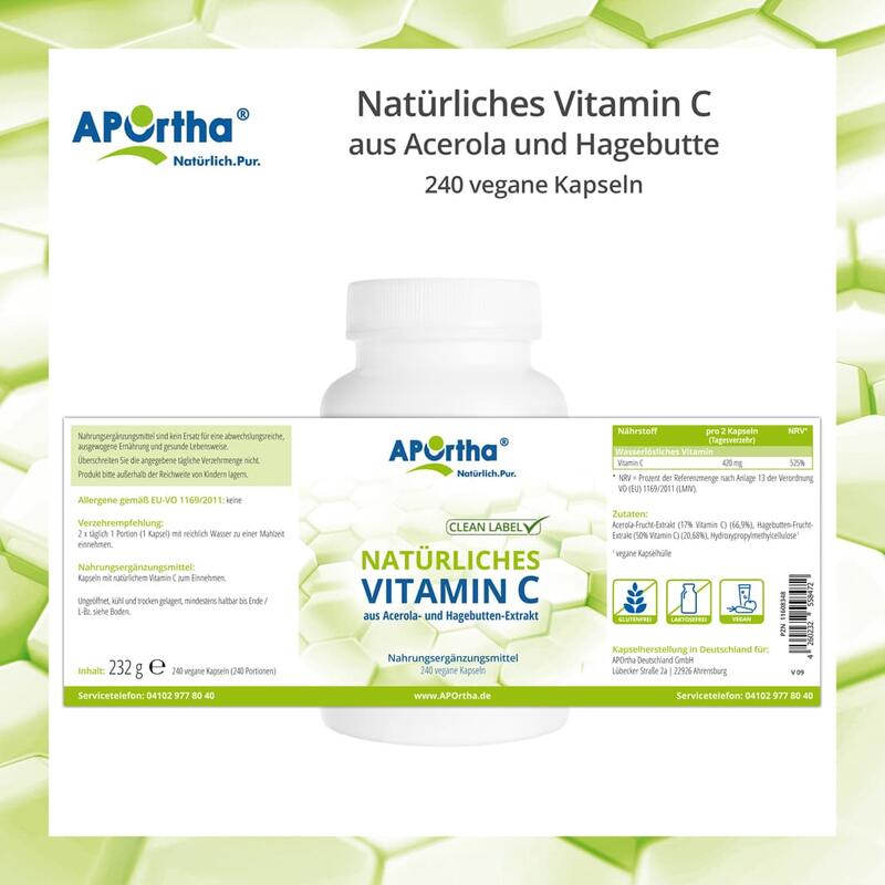 Natürliches Vitamin C - 240 vegane Kapseln