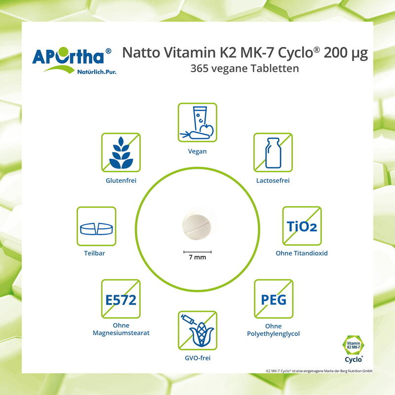 Natto Vitamin K2 MK-7 Cyclo® 200 µg - 365 vegane Tabletten - BIG BOX
