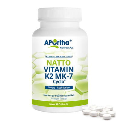 Natto Vitamin K2 MK-7 Cyclo® 200 µg - 365 vegane Tabletten - BIG BOX