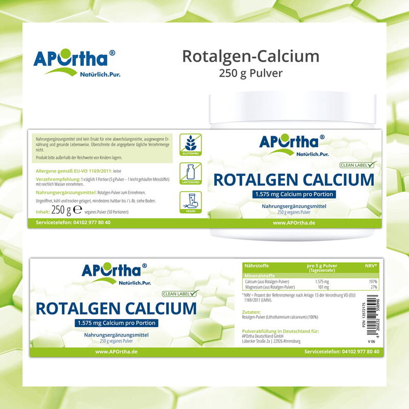 Rotalgen-Calcium - 250 g veganes Pulver